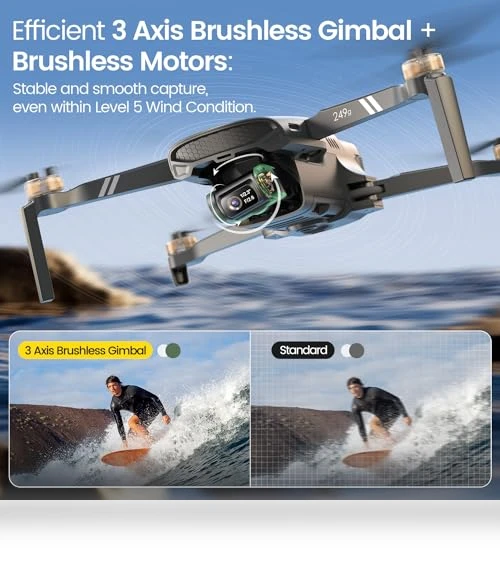 Lightweight GPS Drones with Camera 4K, 3 Axis Brushless Gimbal, Visual Tracking — Drones, Holy Stone