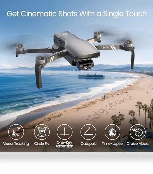 Lightweight GPS Drones with Camera 4K, 3 Axis Brushless Gimbal, Visual Tracking — Drones, Holy Stone