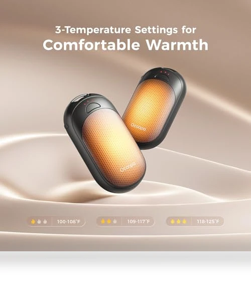 Magnetic Hand Warmers Rechargeable 2 Pack, Fast Heating, 3-Settings, Portable Heater — Portable Heating Solutions, OCOOPA