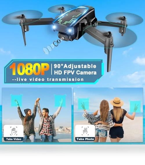 Mini Drone with Camera, 1080P HD Foldable Drone with Gravity Control — Drones