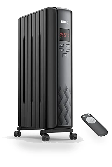 Oil Filled Radiator Heater with Remote Control, 4 Modes, Overheat & Tip-Over Protection — Portable Heating Solutions, Dreo