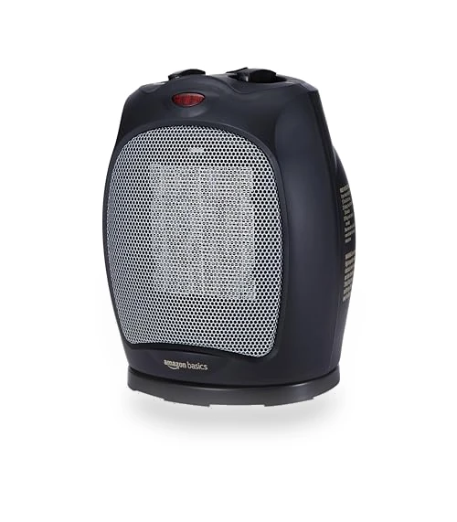 Oscillating Ceramic Space Heater, Portable Heater for Indoor Use — Portable Heating Solutions, Amazon Basics