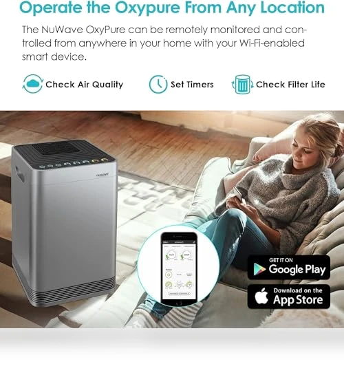 Oxypure Air Purifier Pro for Extra Large Room with 5-Stage Filtration — Electrostatic Air Purifiers, Nuwave