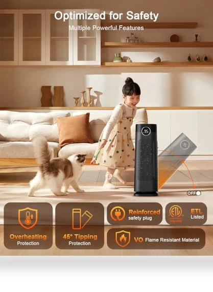 Portable Ceramic Space Heater with Oscillation and Remote — Portable Heating Solutions, Sunnote