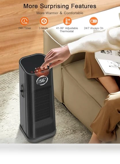 Portable Ceramic Space Heater with Oscillation and Remote — Portable Heating Solutions, Sunnote