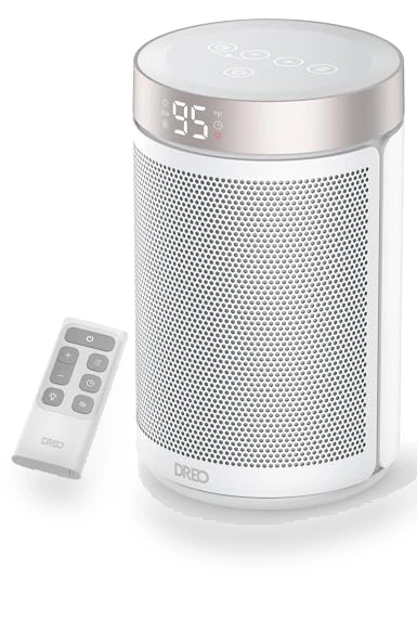 Portable Space Heater with Thermostat and Remote, 1500W PTC Ceramic Fast Safety Heat — Portable Heating Solutions, Dreo