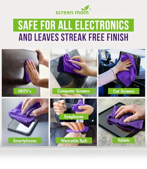 Screen Cleaner Spray and Microfiber Cloth — Screen Protectors, Screen Mom