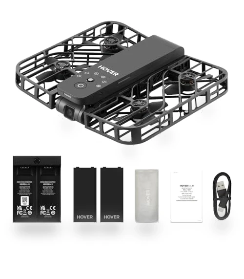 Self-Flying Camera Drone with Follow Me Mode, 2.7K HDR Video, Foldable Design — Drones & UAV Technology, HOVERAir