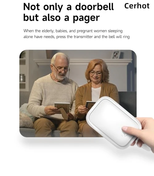 Self Powered Wireless Doorbell with 38 Songs, 100M Range, Waterproof — Kits