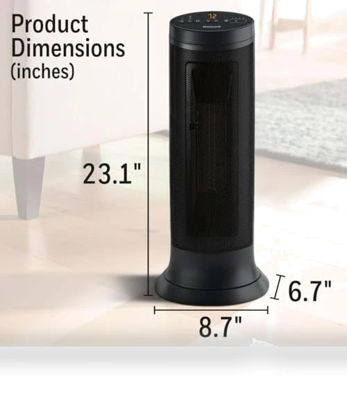 Slim Ceramic Tower Heater for Large Rooms — Portable Heating Solutions, Honeywell