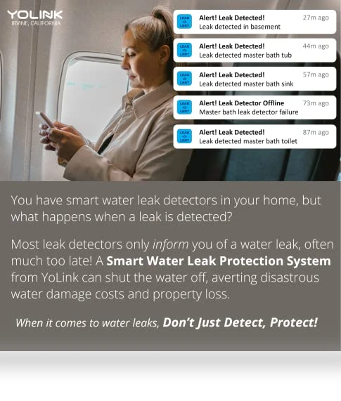 Smart Home Starter Kit with Hub & Water Leak Sensors — Water Leak Detection Systems, YoSmart