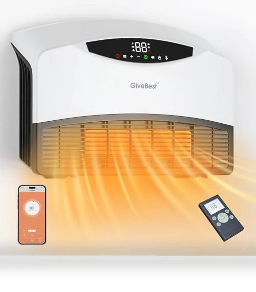 Smart Wall Heater with Alexa, WiFi Control, 1500W — Home Climate Control, GiveBest