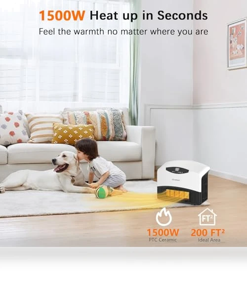 Smart Wall Heater with Alexa, WiFi Control, 1500W — Home Climate Control, GiveBest