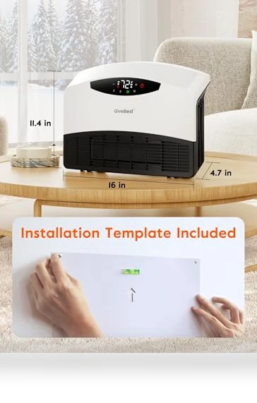 Smart Wall Heater with Alexa, WiFi Control, 1500W — Home Climate Control, GiveBest