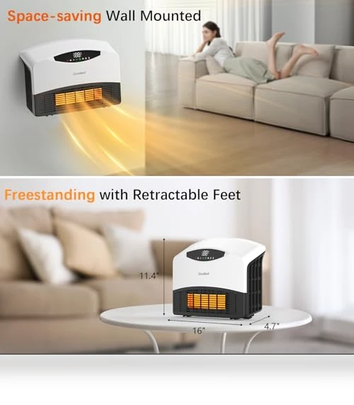 Smart Wall Heater with Alexa, WiFi Control, 1500W — Home Climate Control, GiveBest