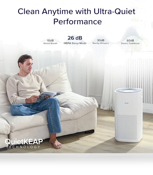 Smart WiFi Air Purifier for Large Rooms up to 3175 Sq. Ft — Activated Carbon Air Purifiers, LEVOIT