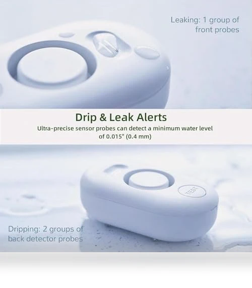 Water Leak Detectors 5 Pack for Home, 100dB Alarm for Basement, Bathroom, Kitchen — Water Leak Detection Systems, METAK
