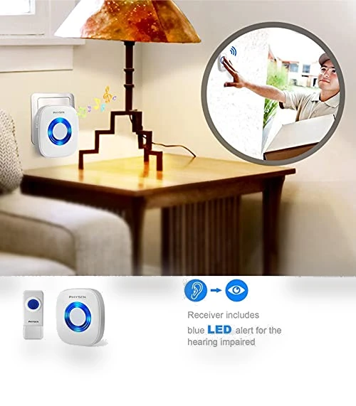 Waterproof Wireless Doorbell Kit with 1300-ft Range, 58 Melodies, LED Flash — Kits, PHYSEN