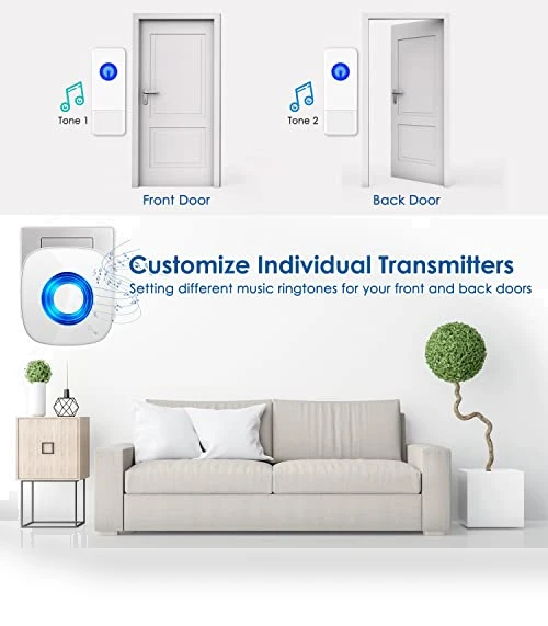 Waterproof Wireless Doorbell Kit with 1300-ft Range, 58 Melodies, LED Flash — Kits, PHYSEN