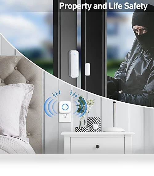 Wireless Door Open Contact Sensor Alarm Chime with 600 FT Range — Chimes, Satisure