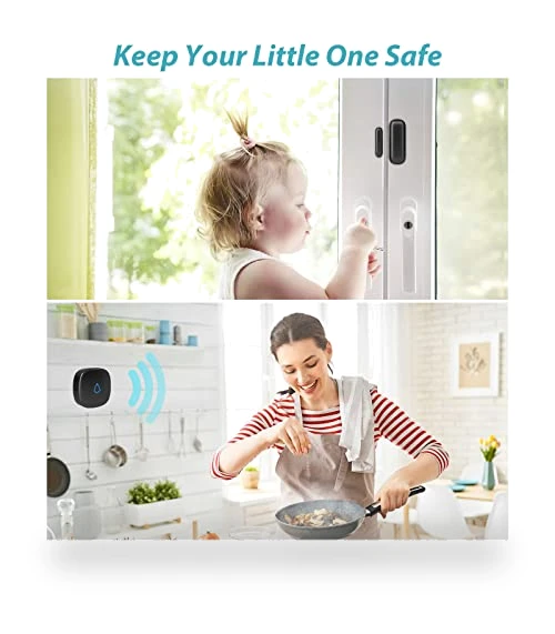Wireless Door Open Contact Sensor Alarm with 500 FT Range — Smart Home Security, METAK