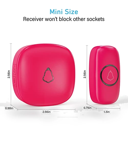 Wireless Doorbell with 58 Chimes, Adjustable Volume, 1000Ft Range — Push Buttons, SECRUI