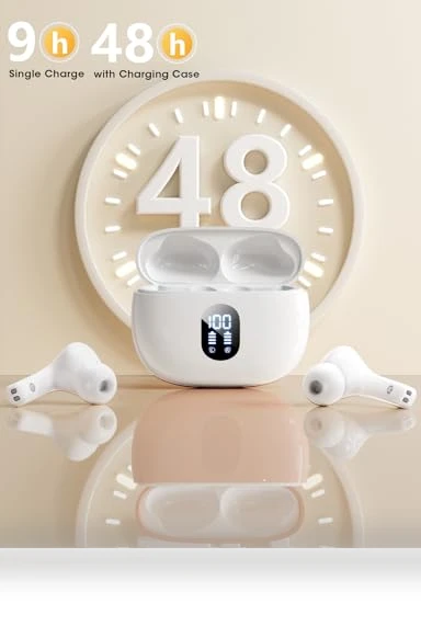 Wireless Earbuds with Big Bass Stereo Sound — In-Ear Headphones, ZZU