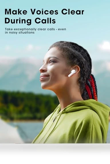 Wireless Earbuds with Big Bass Stereo Sound — In-Ear Headphones, ZZU