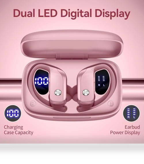 Wireless Earbuds with LED Display — In-Ear Headphones, BMANI