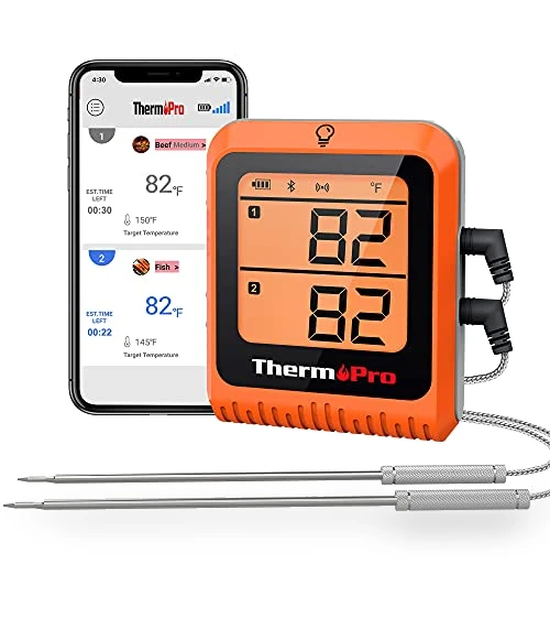 Wireless Meat Thermometer for Grilling and Smoking, 2 Probes Bluetooth — Grill Thermometers, ThermoPro