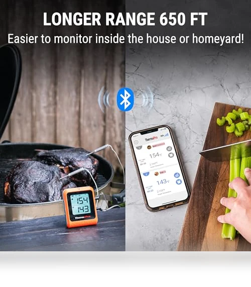 Wireless Meat Thermometer for Grilling and Smoking, 2 Probes Bluetooth — Grill Thermometers, ThermoPro