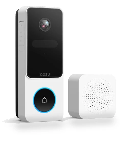Wireless Video Doorbell Camera with Head-to-Toe View, No Monthly Fees — Smart Home Security, AOSU