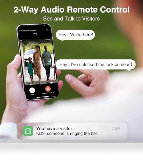 3 in 1 Smart Door Lock with Fingerprint, WiFi Keyless Entry, and 2K HD Camera — Smart Home Security, GHome Smart