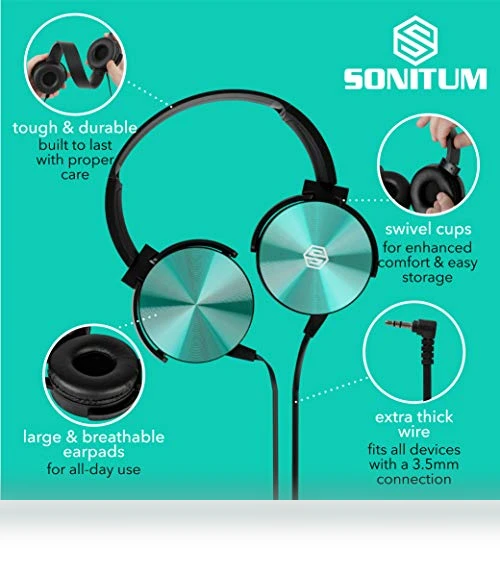 Classroom Headphones Bulk 5 Pack — In-Ear Headphones, Sonitum