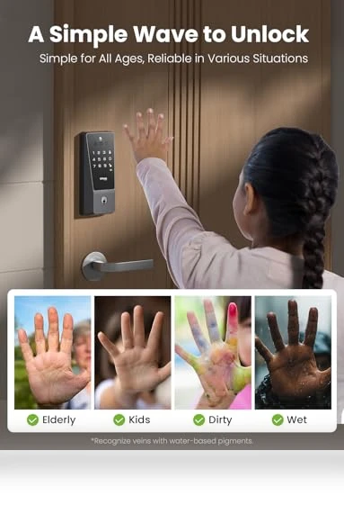 Smart Door Lock with Palm Vein Recognition — Smart Home Security, GHome Smart