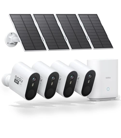 Solar Security Cameras Outdoor Wireless — Smart Home Security, AOSU