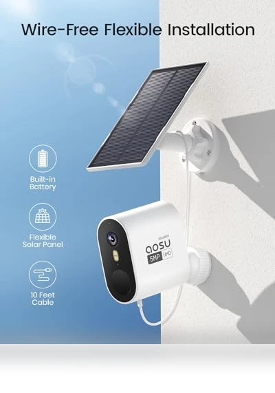 Solar Security Cameras Outdoor Wireless — Smart Home Security, AOSU