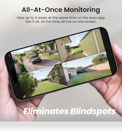 Solar Security Cameras Wireless Outdoor — Smart Home Security, AOSU