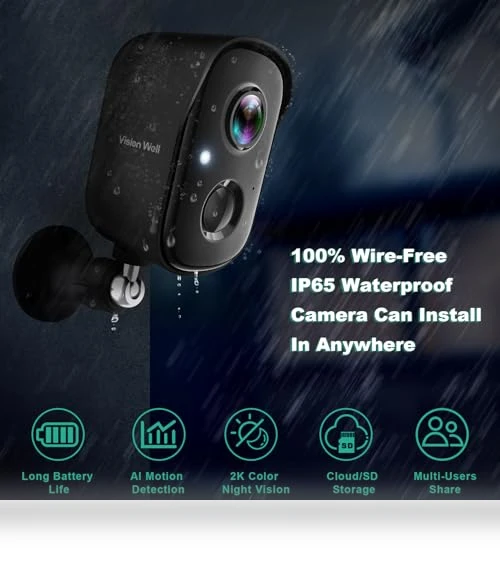 Wireless Outdoor Security Camera — Security Cameras, VISION WELL