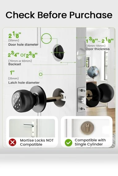 4-in-1 Smart Door Knob Fingerprint Door Lock — Smart Home Security, GHome Smart
