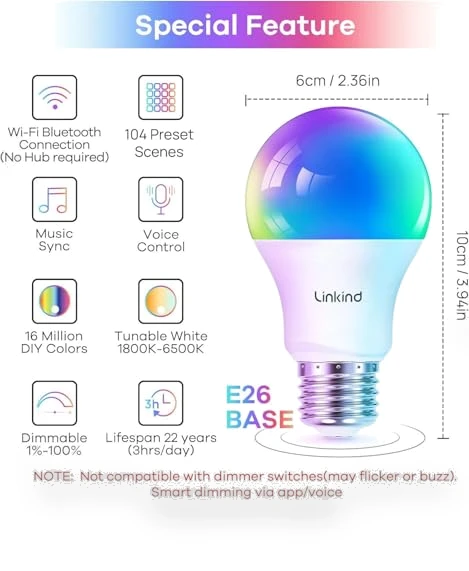 Smart Light Bulbs — LED, Linkind