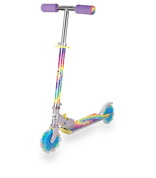 Tie Dye Foldable Scooter with Light Up Wheels — Balance Bikes, Ozbozz