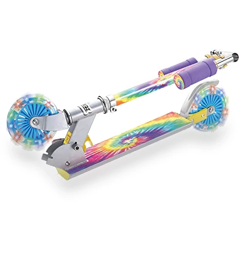 Tie Dye Foldable Scooter with Light Up Wheels — Balance Bikes, Ozbozz
