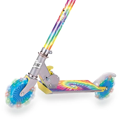 Tie Dye Foldable Scooter with Light Up Wheels — Balance Bikes, Ozbozz