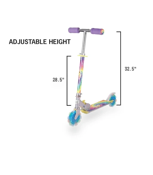 Tie Dye Foldable Scooter with Light Up Wheels — Balance Bikes, Ozbozz