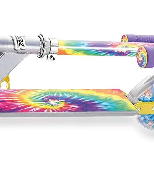 Tie Dye Foldable Scooter with Light Up Wheels — Balance Bikes, Ozbozz