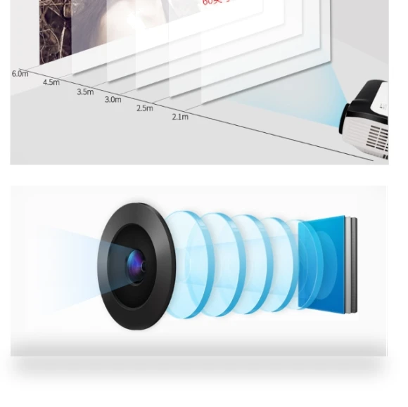 5 inch 200 ANSI Lumen HD Smart Projector — Home Theater Projectors, WEJOY