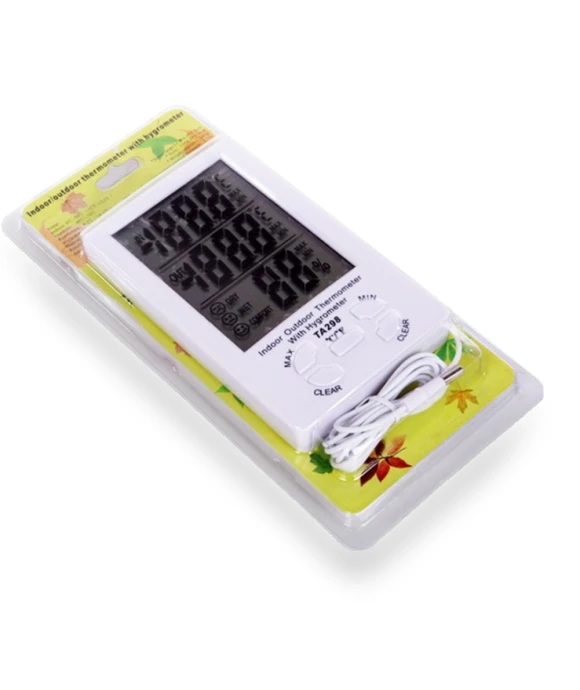 Digital LCD Humidity and Thermometer with Extra Sensor Cable — Home Climate Control
