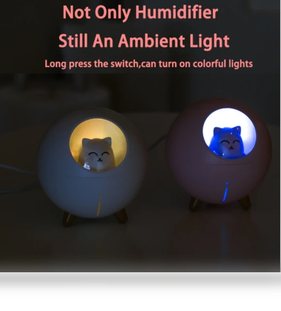 USB Humidifier Mini Planet Cat Desktop Purifier — Air Moisturizers