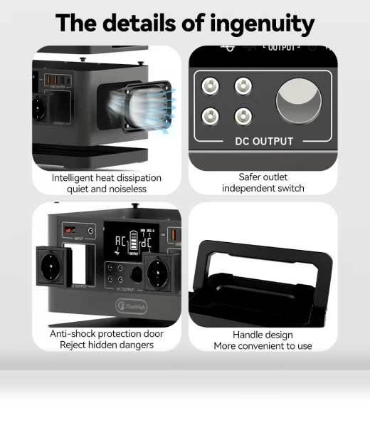 Portable Power Station Solar Generator — Power Inverters, Flashfish